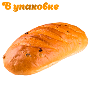 Батон с изюмом  высший сорт 0,350 (В упаковке)